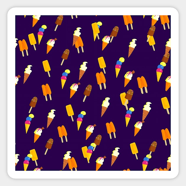 Ice Cream Pattern Sticker by FoodPatterns